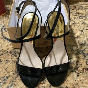 Michael Kors Patton leather black strappy sandals